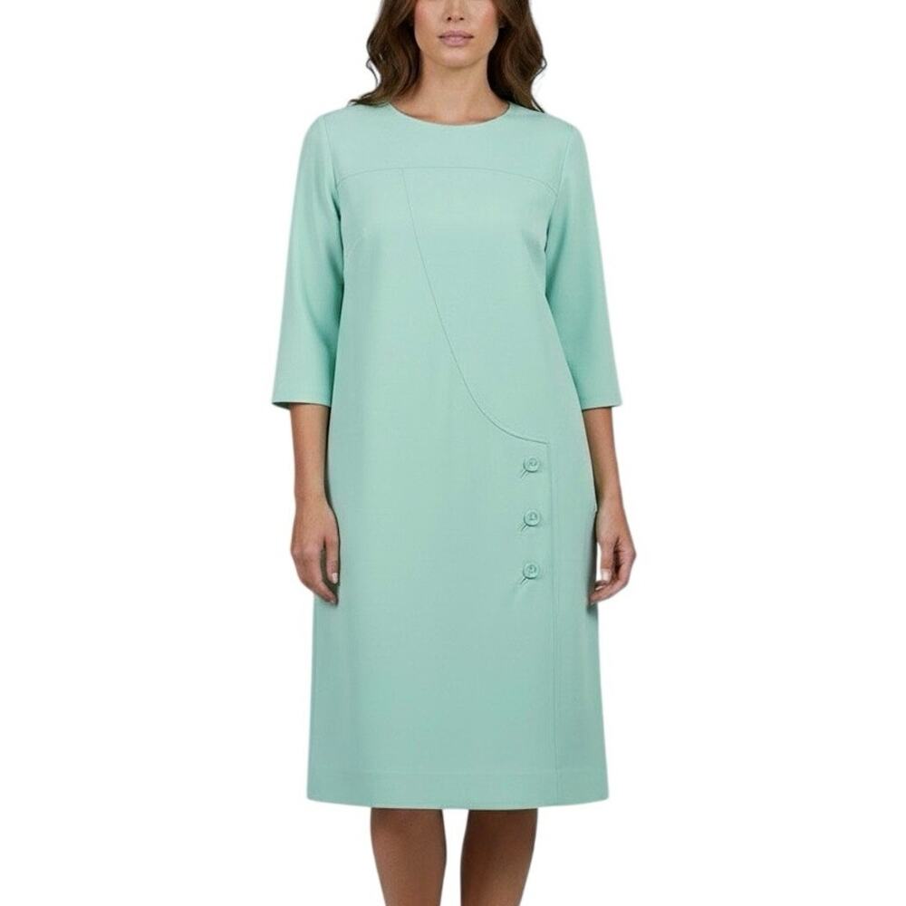 Vintage 50s Mynette Mint Green Midi Dress - L